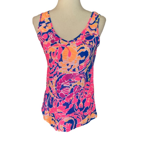 NWOT Lilly Pulitzer Gigi Tank Top in Catch and Release Print - XS - Picture 2 of 13